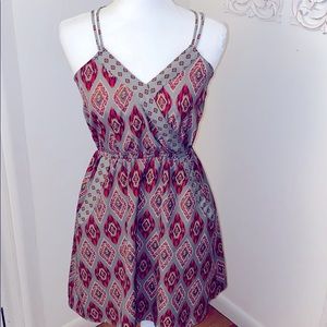 Colorful print v-neck dress